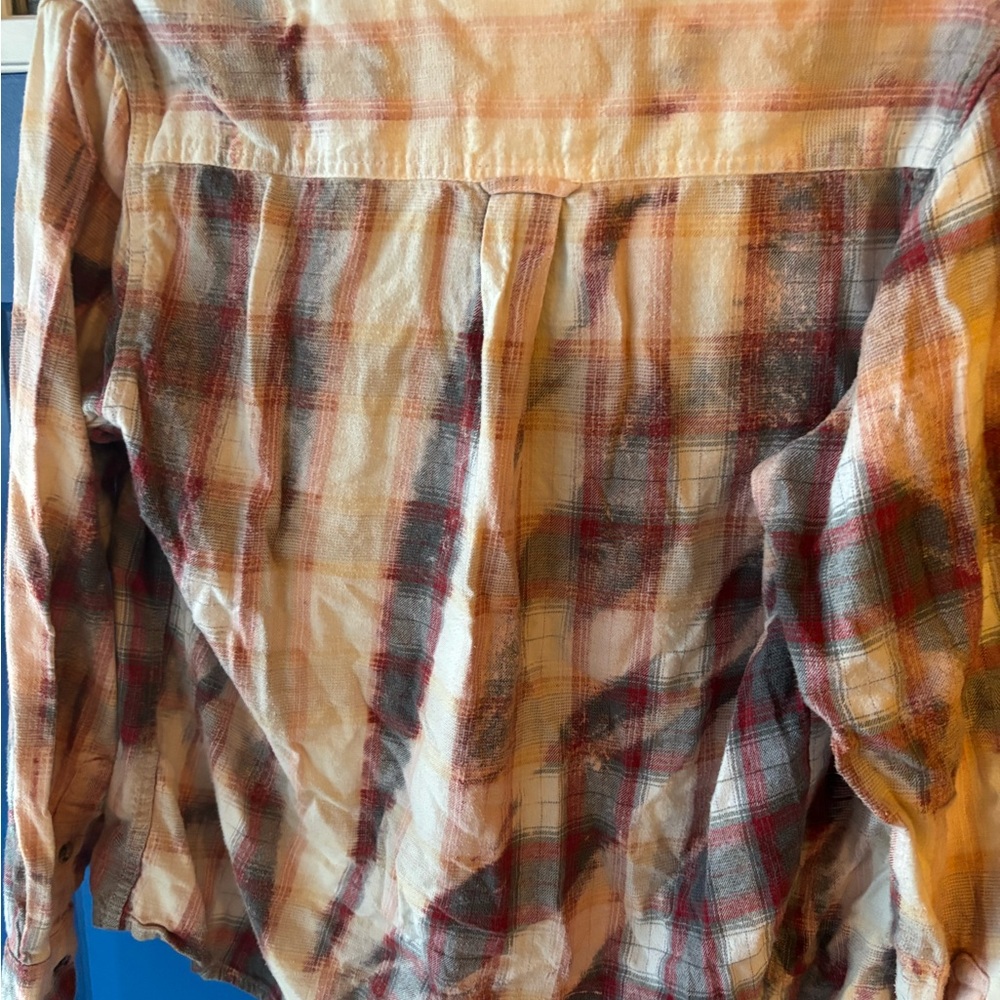 Franklin Flannels Distressed Casual Plaid Button Down Shirt Medium - Picture 6 of 7